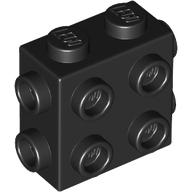 LEGO Brick 1x2x1 2/3 W4 Knobs svart 6308883-R501