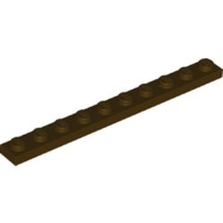 LEGO Plate 1x10 Mörkbrun B1306-6312357