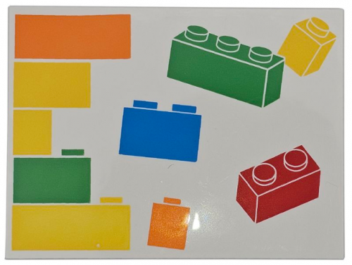 LEGO Tile 6x8 Lego Motiv No.2 Vit R1076-6579958
