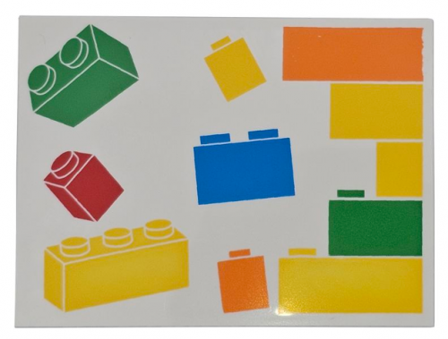 LEGO Tile 6x8 Lego Motiv No.3 Vit R1071-6579959