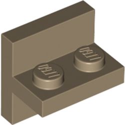 LEGO Plate 1x2/2x2 W. Vertical Tube Mörkbeige B2069-6328183
