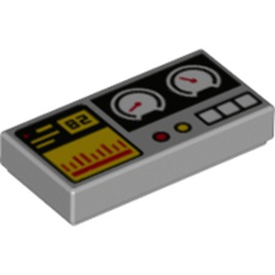 LEGO Flat Tile 1x2 Instrumentbräda Ljusgrå R1170-6329585