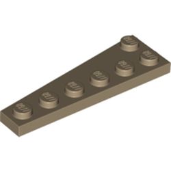 LEGO Right Plate 2x6 9 Deg. Mörkbeige B0477-6385280