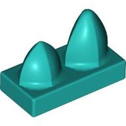 LEGO Plate 1x2 With 2 Vertical Teeth Blågrön B1367-6430544