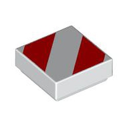LEGO Flat Tile 1x1 Warning Vit R0580-6493199
