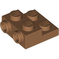 LEGO Plate 2x2x2/3 W. 2 Hor. Knobs Medium Nougat B1398-6596461