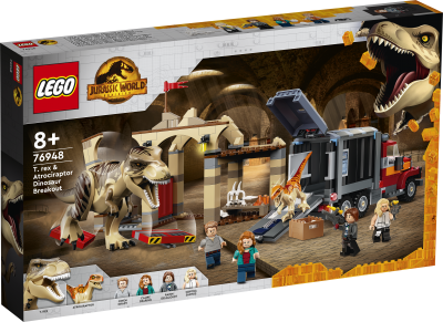 LEGO Jurassic World T rex och atrociraptor dinosaurieflykt 76948