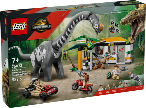 LEGO Jurassic World Spårningsuppdrag med raptor och titanosaurus 76973