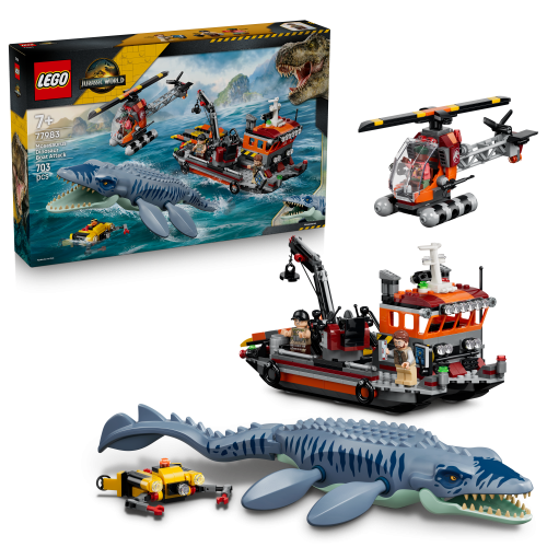 LEGO Jurassic World Dinosaurieattack med båt och mosasaurus 77983
