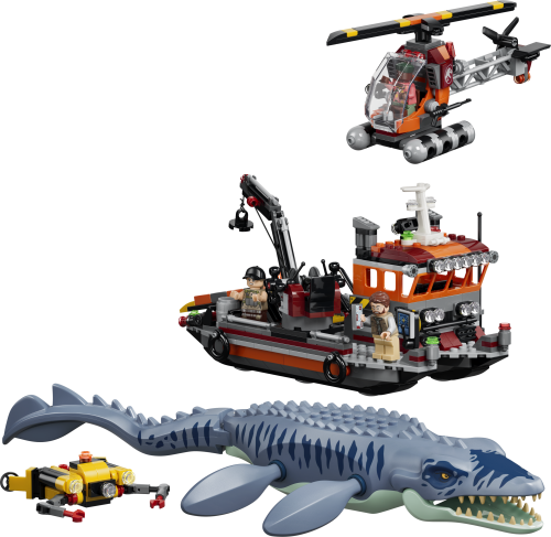 LEGO Jurassic World Dinosaurieattack med båt och mosasaurus 77983