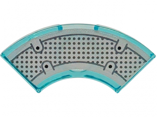 LEGO Tile 2x2 W. Bow W. Silver Pattern Transparent Ljusblå R0920-6585391