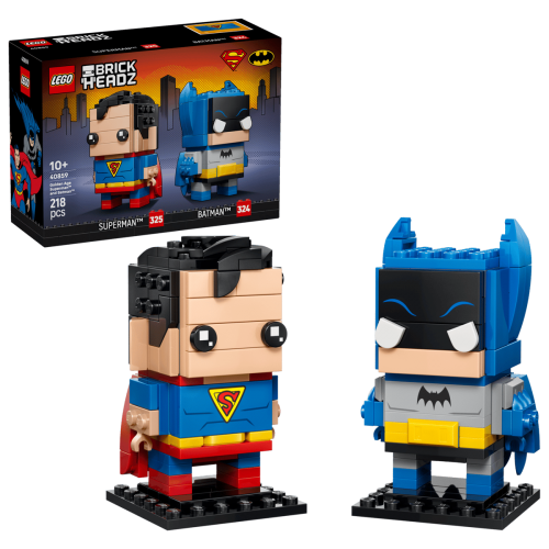 LEGO BrickHeadZ Golden Age Superman och Batman figurer 40859