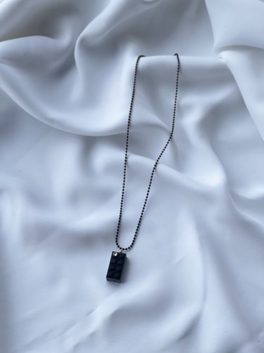 Halsband 2x4 med diamant Svart S004