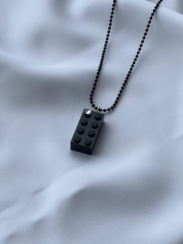 Halsband 2x4 med diamant Svart S004