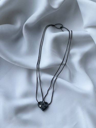 Halsband hjärta Best Friends svart S002