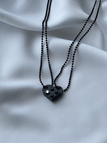 Halsband hjärta Best Friends svart S002