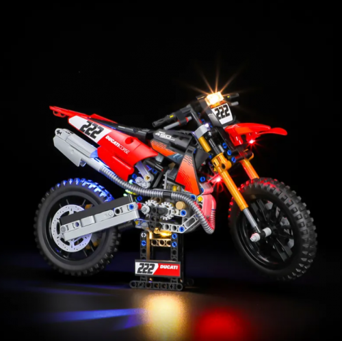 Belysning till Technic Ducati Desmo450 MX Factory motorcykel 42238 LGK933